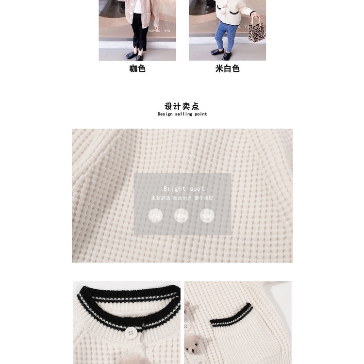 Áo Khoác cardigan Dệt Kim Thời Trang Mùa Thu Cho Bé Gái