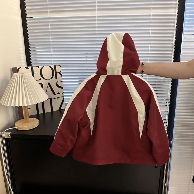 Áo Khoác Có Mũ Trùm Phong Cách Hàn Quốc Thời Trang Mùa Thu Hàng Mới Dành Cho Trẻ Em