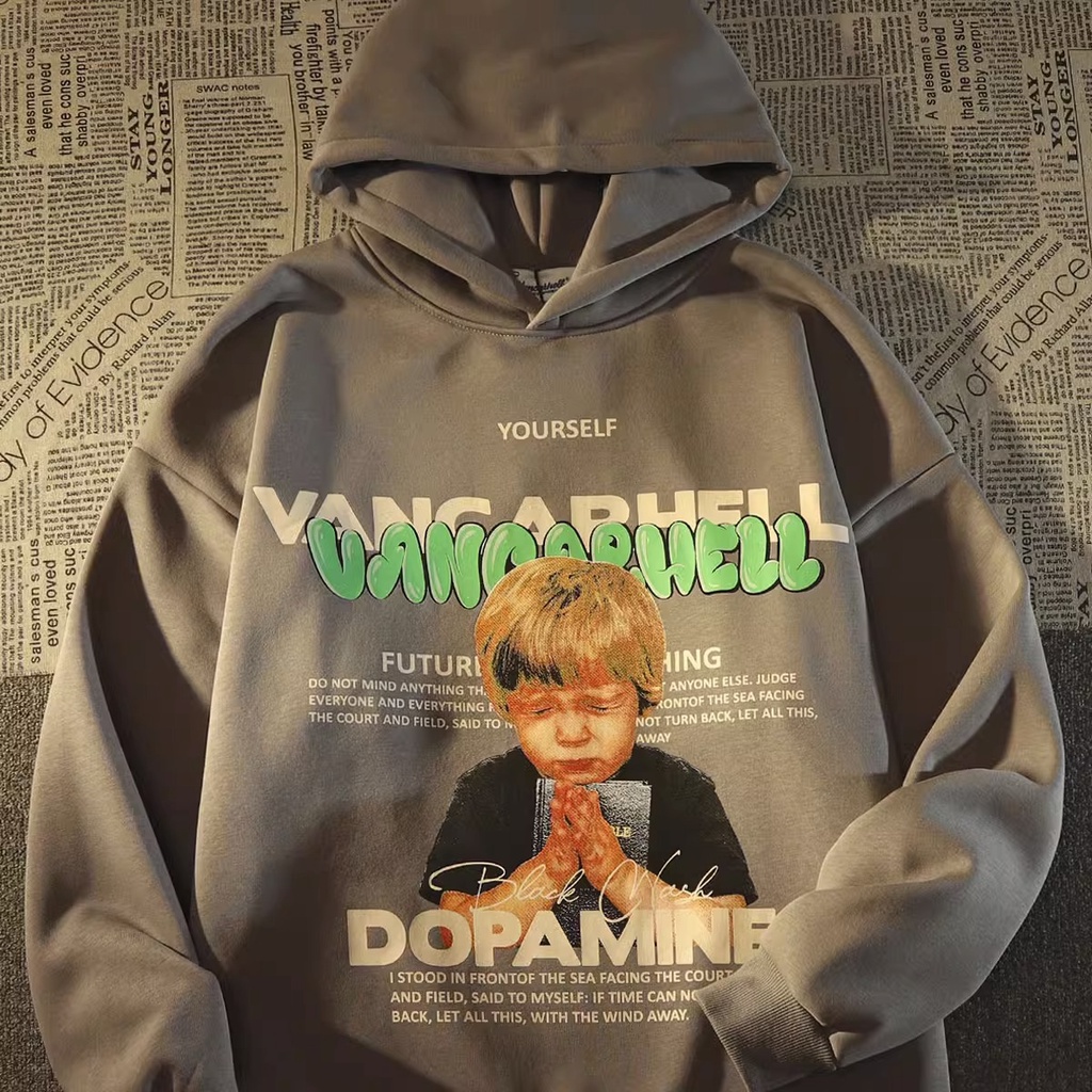 Áo hoodie Tay Dài Thời Trang Phong Cách retro Dành Cho Nam