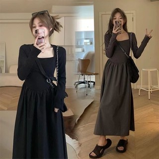 Đầm maxi dài tay phong cách hàn quốc thời trang cho nữ
