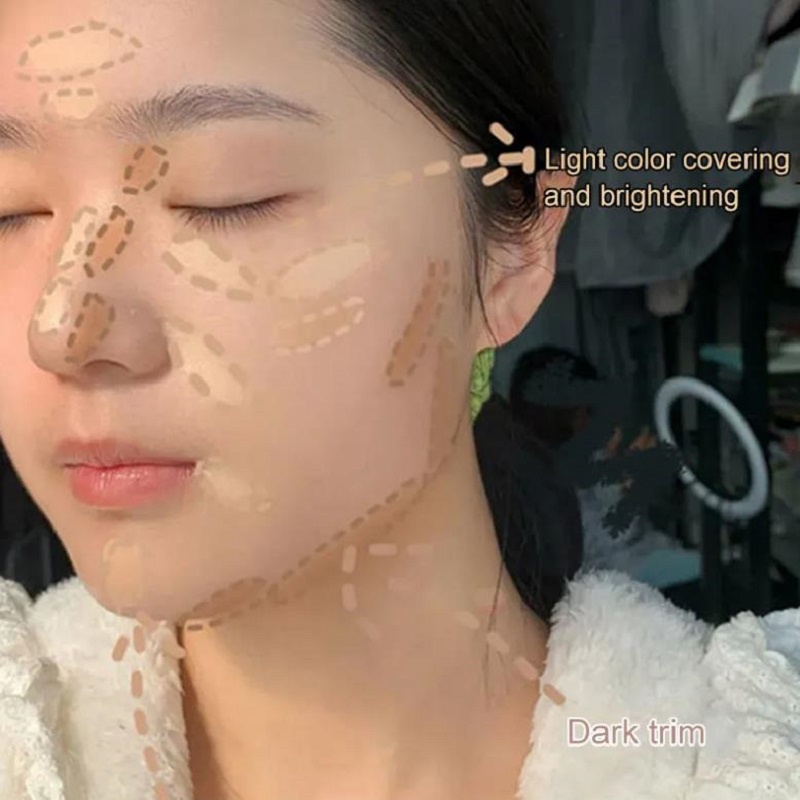 Dikalu Bảng Kem Che Khuyết Điểm 3 Màu Dưỡng Ẩm Lâu Trôi Che Phủ Quầng Thâm Và Mụn