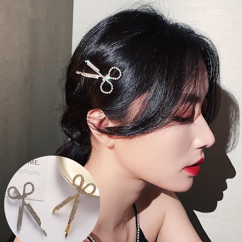 Thời Trang Kẹp Tóc Đính Kim Cương Giả Sang Trọng Cho Nữ