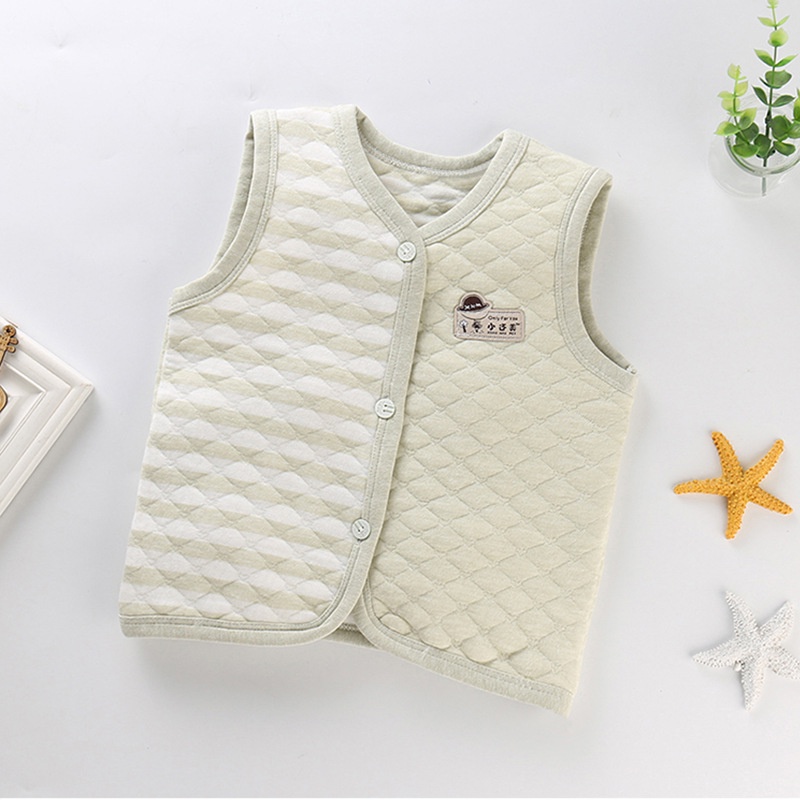 Áo Khoác cotton Dày Không Tay Giữ Ấm Mùa Đông Cho Bé