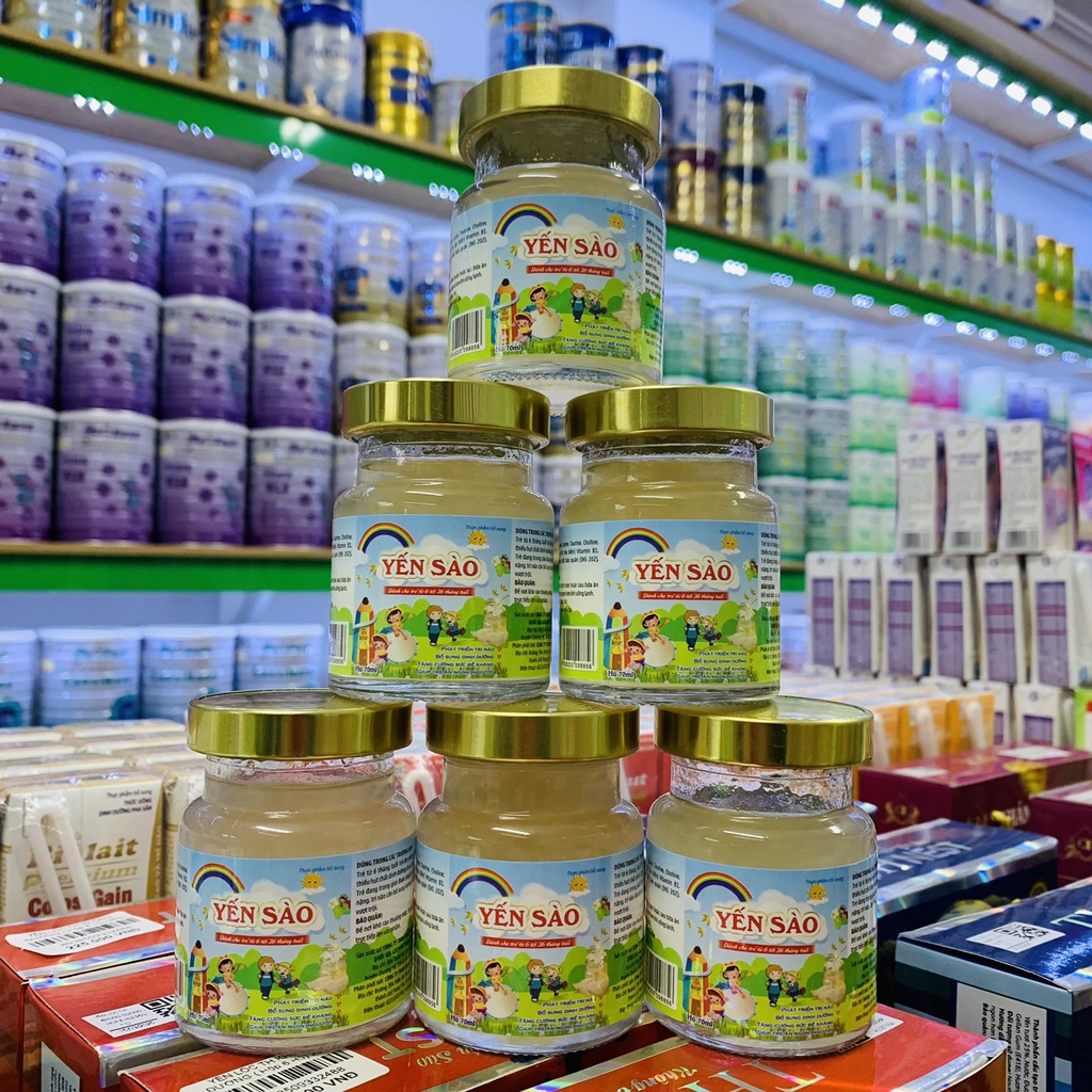 LỐC 6 HŨ x 70ml YẾN SÀO DÀNH CHO TRẺ TỪ 6-36 THÁNG TUỔI BỔ SUNG DINH DƯỠNG, PHÁT TRIỂN TRÍ NÃO