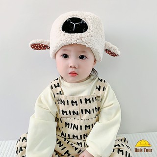 Mũ Len Cừu Hoạt Hình Dày Dặn Giữ Ấm Tai Chống Gió Mùa Thu Đông Cho Bé 5-24 Tháng Tuổi