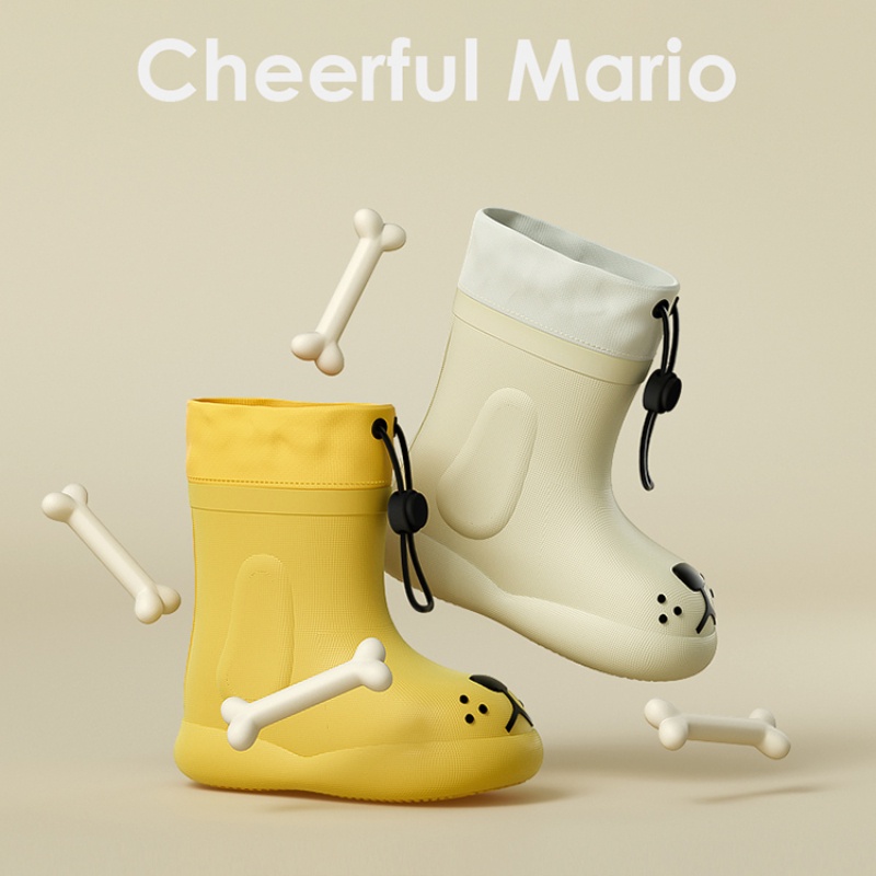 ủng đi mưa cho bé Cheerful Mario Mềm Mại chống trượt êm chân nhẹ eva chống thấm giày đi mưa hoạt hình chó ba chiều họa tiết cho trẻ em