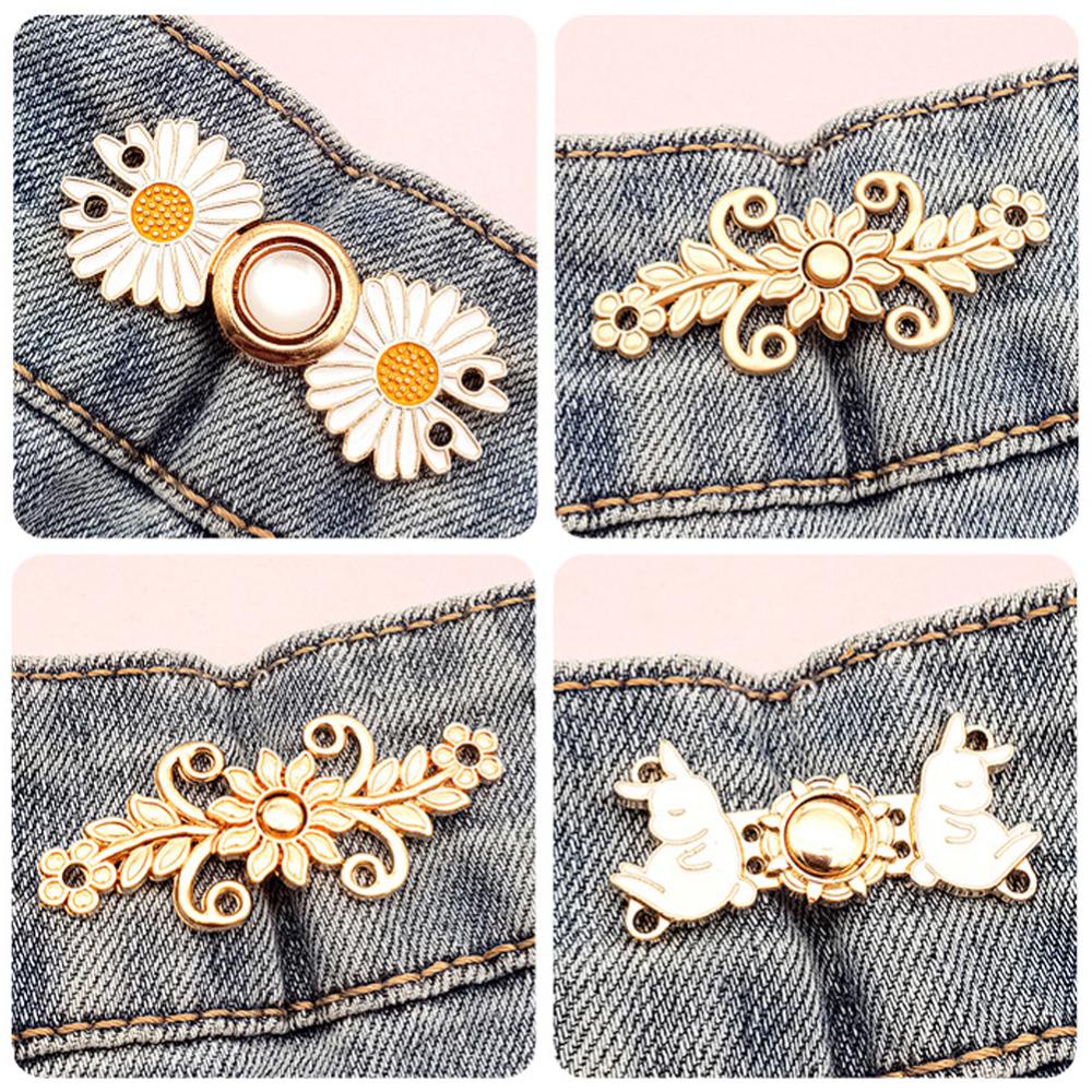 1 Cặp Nút Thắt Eo Bằng Kim Loại Có Thể Điều Chỉnh Phong Cách vintage Dành Cho Quần Áo a2f7