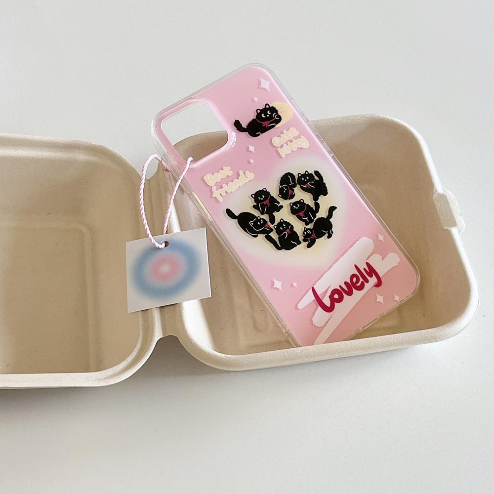 Ốp Điện Thoại Cứng Hình Mèo Đen Cho iphone 11 12 12pro 12promax 13 13pro 13promax 14 14pro 14promax