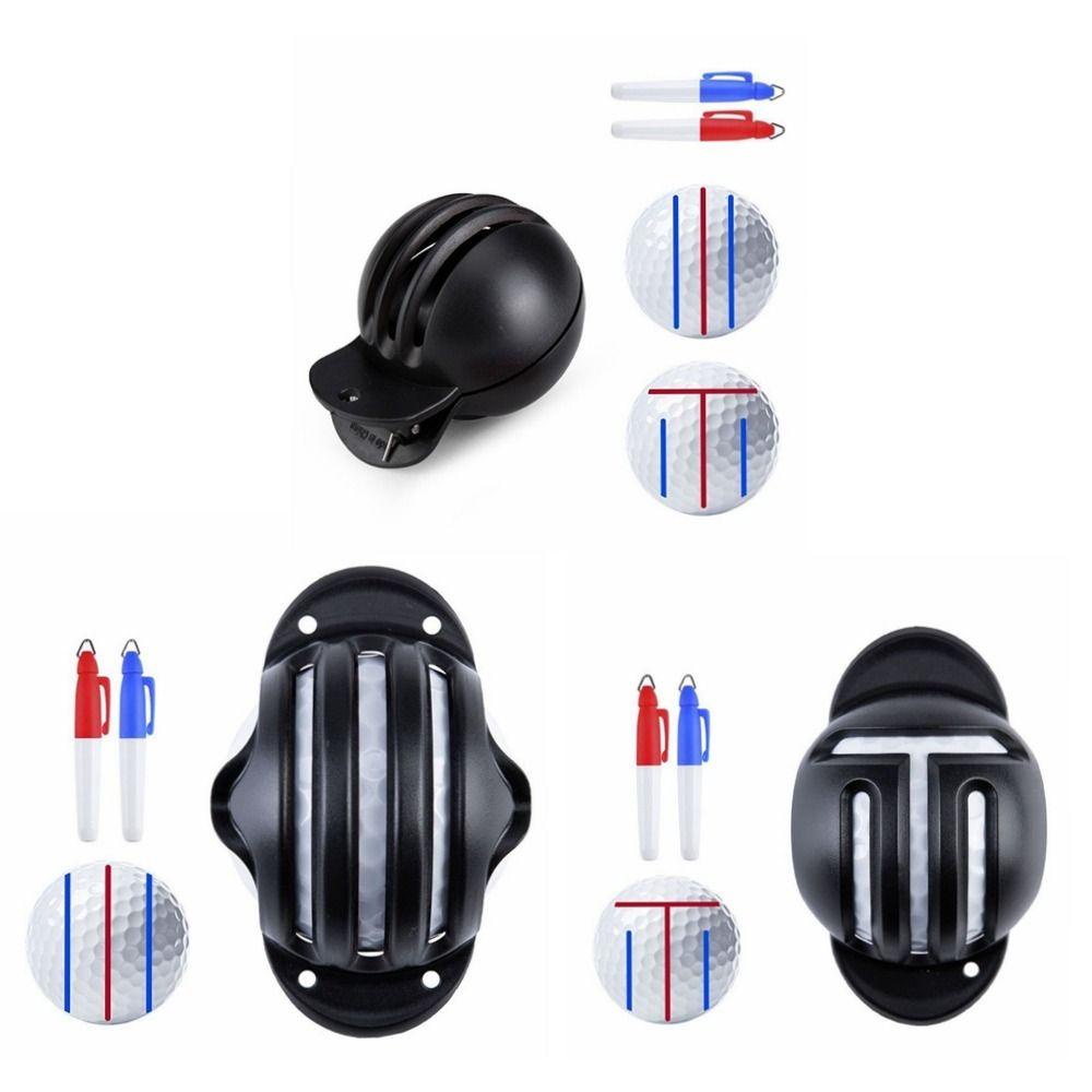 Mmluck 1 Bộ Bút Đánh Dấu Bóng golf Hai Mặt Kèm 2 Bút Đánh Dấu Đường Bóng golf Nhập Khẩu Không Phai Màu