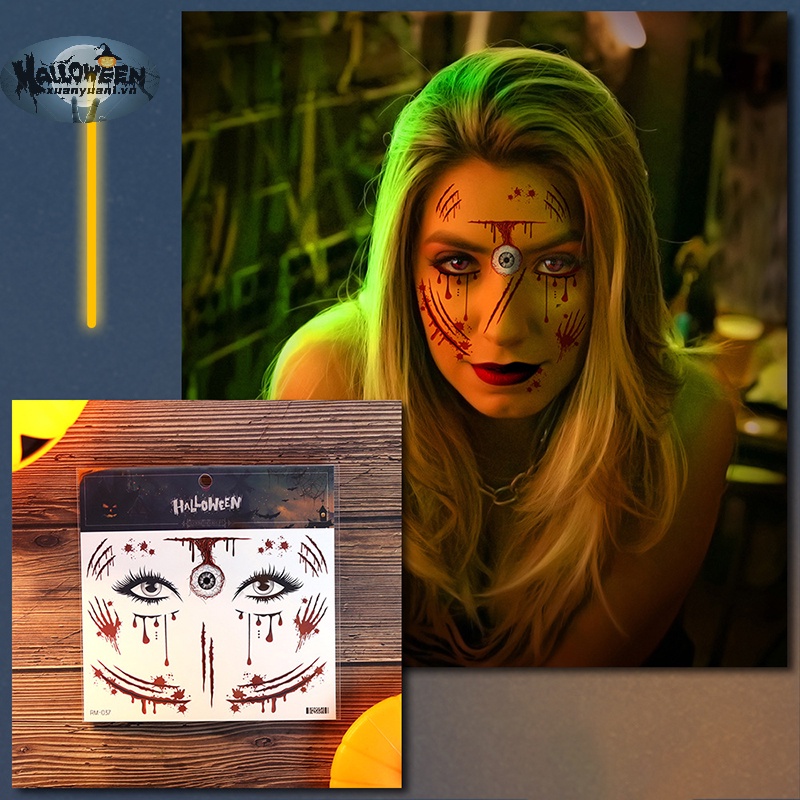Hình Xăm Dán Vết Thương Máu Kinh Dị Chống Nước Hóa Trang halloween