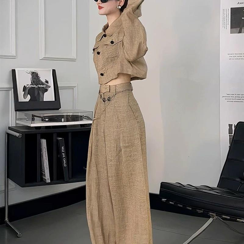 Set Áo Quần Ống Rộng Thời Trang Đường Phố hong kong Cao Cấp Phong Cách Mới 2023