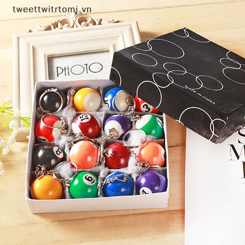 Móc Chìa Khóa 32mm Hình Bóng Bida Bằng Nhựa resin Sáng Tạo