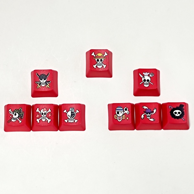 One Set 9 Bàn Phím Cơ Hình Đầu Lâu one piece