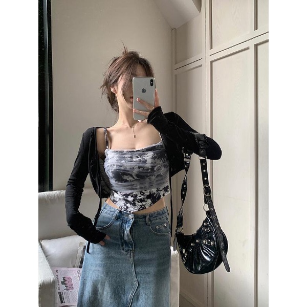 Áo Lưới cardigan Tay Dài In Họa Tiết Thời Trang Dành Cho Nữ