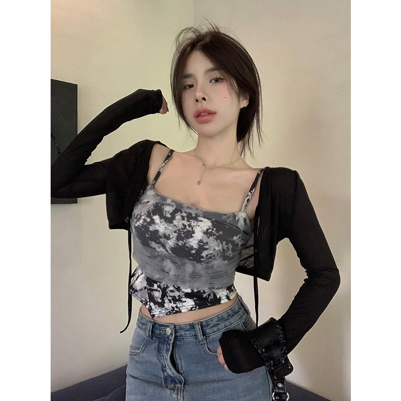 Áo Lưới cardigan Tay Dài In Họa Tiết Thời Trang Dành Cho Nữ