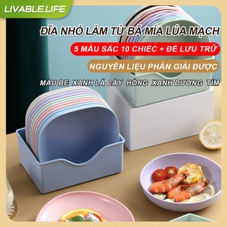 Đĩa nhựa lúa mạch vuông Dĩa nhựa đựng thức ăn Đĩa nhựa lúa mạch vuông Đĩa đựng Hoa Quả đựng bánh kẹo