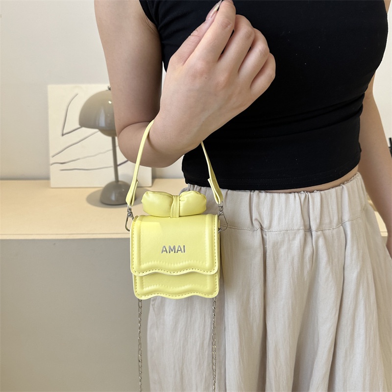 Túi Đeo Chéo mini Đựng Son Môi Đính Nơ yadou Phong Cách Hàn Quốc Mới