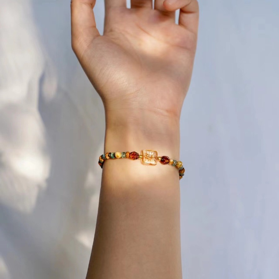 Vòng Tay Hoa dopamine Nhiều Màu Thiết Kế Đơn Giản Phong Cách retro