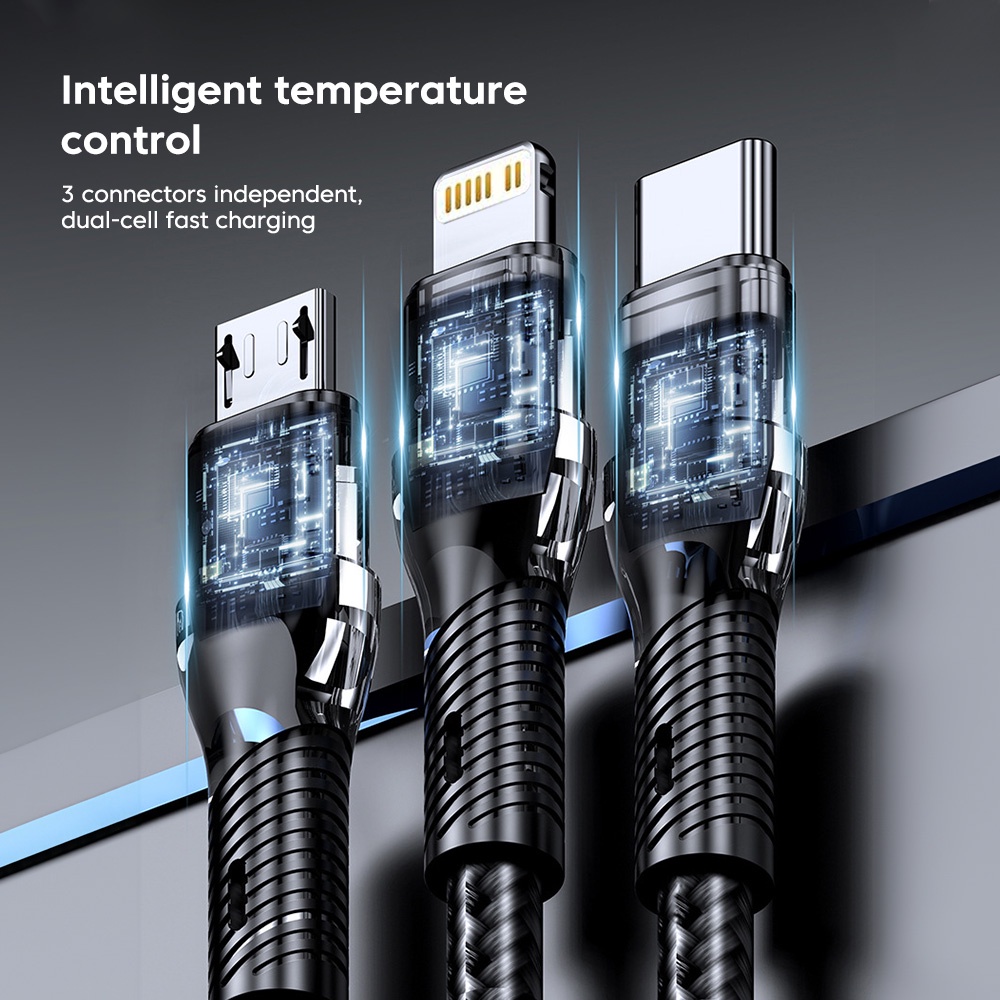 Elough Dây Cáp Sạc Nhanh 3 Trong 1 Cổng micro usb type c 120w Cho Điện Thoại