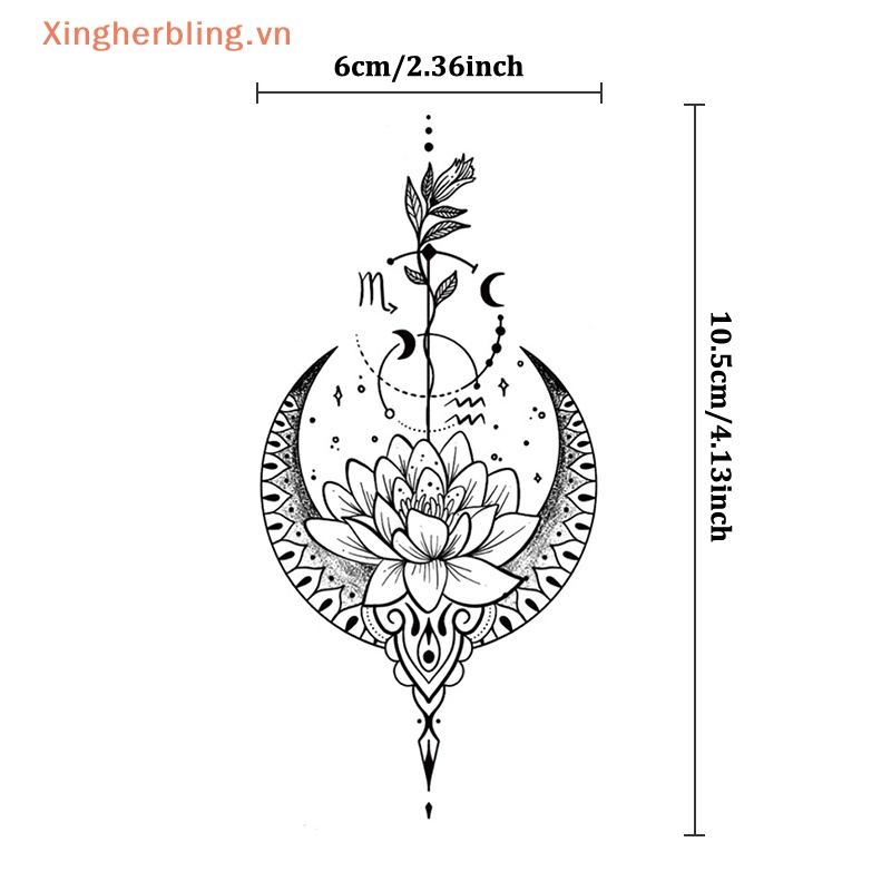 Xbvn Hình Xăm Dán Tạm Thời Chống Nước Hình Rồng Rắn Hoa Nghệ Thuật