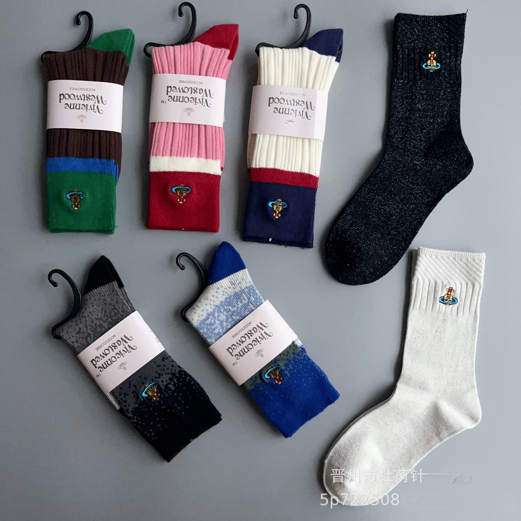 Vớ cotton Cổ Trung Thêu Họa Tiết Thời Trang Cho Nữ