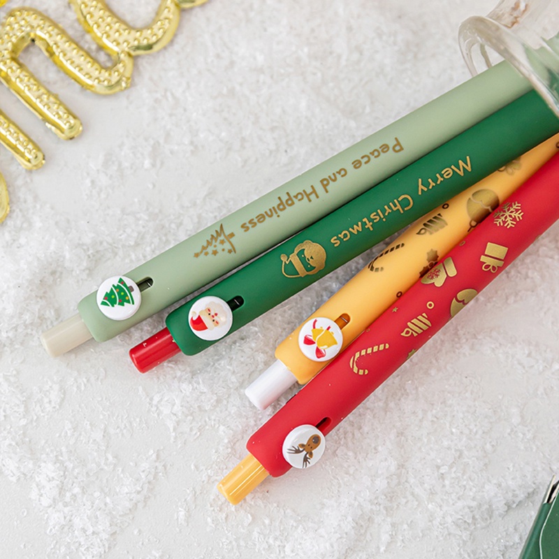 Bộ Bút Mực gel Nhanh Khô Họa Tiết Hoạt Hình Ông Già Noel Chất Lượng Cao