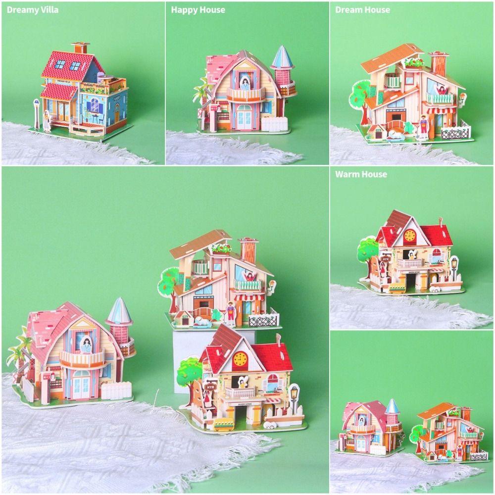 Bộ Đồ Chơi Lắp Ráp Mô Hình Ngôi Nhà Kẹo 3d Bằng Giấy diy Hoạt Hình Dành Cho Trẻ Mẫu Giáo