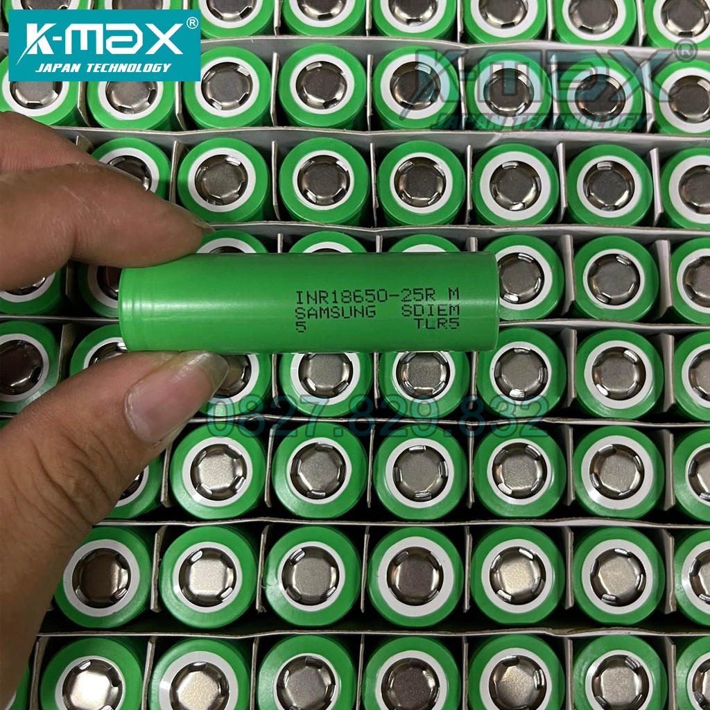 Combo 100 Cell pin 18650 Samsung 20R - 25R, dòng xả 20A - 25A, Dung lượng thực 2000-2500mah, Hàng mới 100%