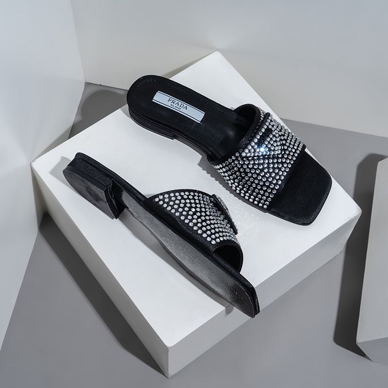 Prada Dép Sandal In Chữ Thời Trang Dành Cho Nữ