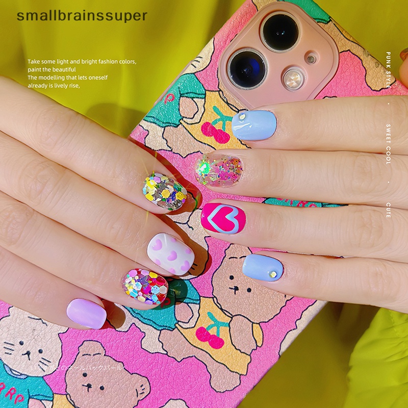 Smallbrainssuper 1 Hộp Phụ Kiện Trang Trí Móng Nghệ Thuật Mùa Hè Hình Hoa Ngôi Sao Lấp Lánh diy