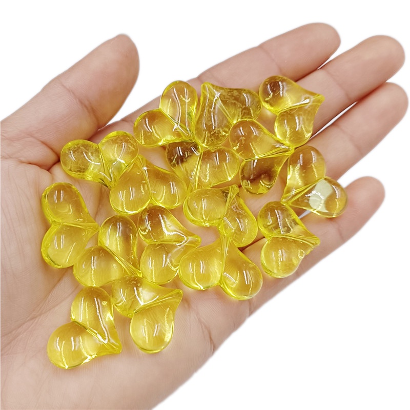 Set 10 Hạt Xỏ acrylic Trong Suốt Hình Trái Tim Nhiều Màu Kích Thước 17mm * 22mm Dùng Làm Trang Sức diy