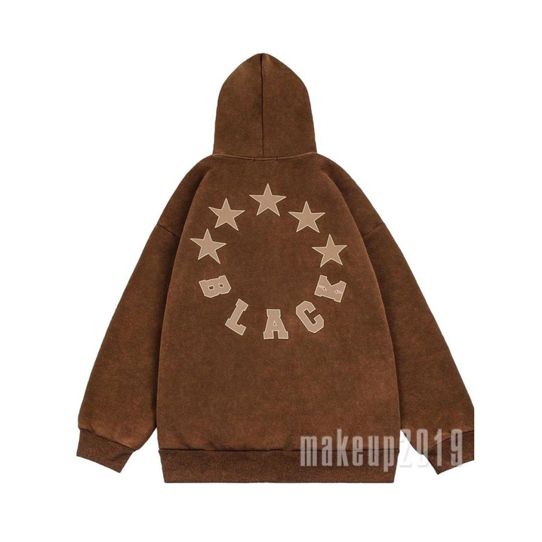 Mu-y2k Áo Hoodie In Hình Ngôi Sao Có Khóa Kéo Cổ Điển Cho Nữ