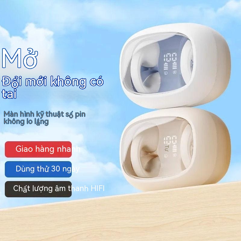 Tai Nghe Bluetooth Dẫn Truyền Xương Kiểu Tai Nghe Kiểu Tai Kẹp Không Dây Mới  Đeo Lâu Không Đau Dùng Cho Apple Android