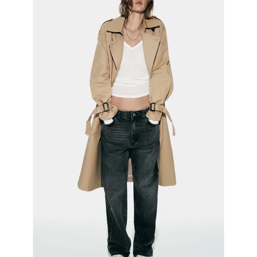 Zara Áo Khoác Nữ Dáng Dài Thời Trang Phong Cách 3918221