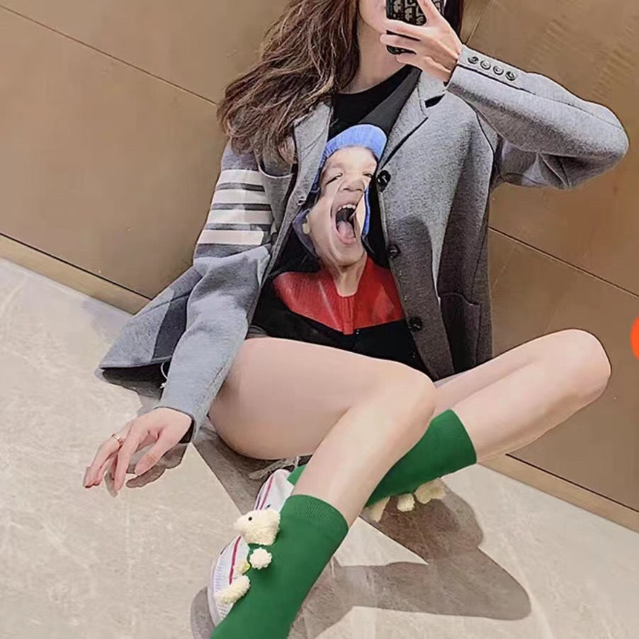 Hoạt Hình Tất Lửng In Hình Gấu Hoạt Họa Đáng Yêu Phong Cách Hàn Quốc Cho Nữ