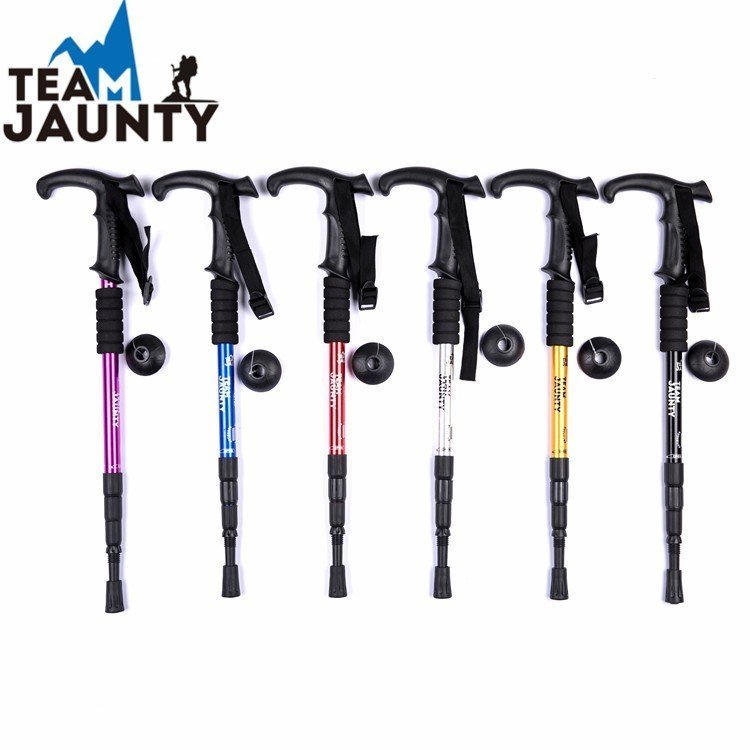 Gậy Leo Núi Dã Ngoại Gậy Trekking Có Thể Điều Chỉnh Độ Cao Làm Từ Hợp Kim Nhôm Chắc Chắn TEAM JAUNTY