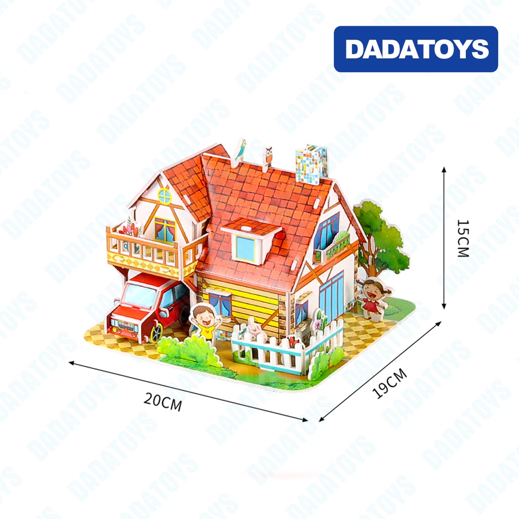 Đồ Chơi Xếp Hình Giáo Dục 3D Dành Cho Trẻ Em - Mô Hình Ngôi Nhà, biệt thự, phòng bếp, quán cafe