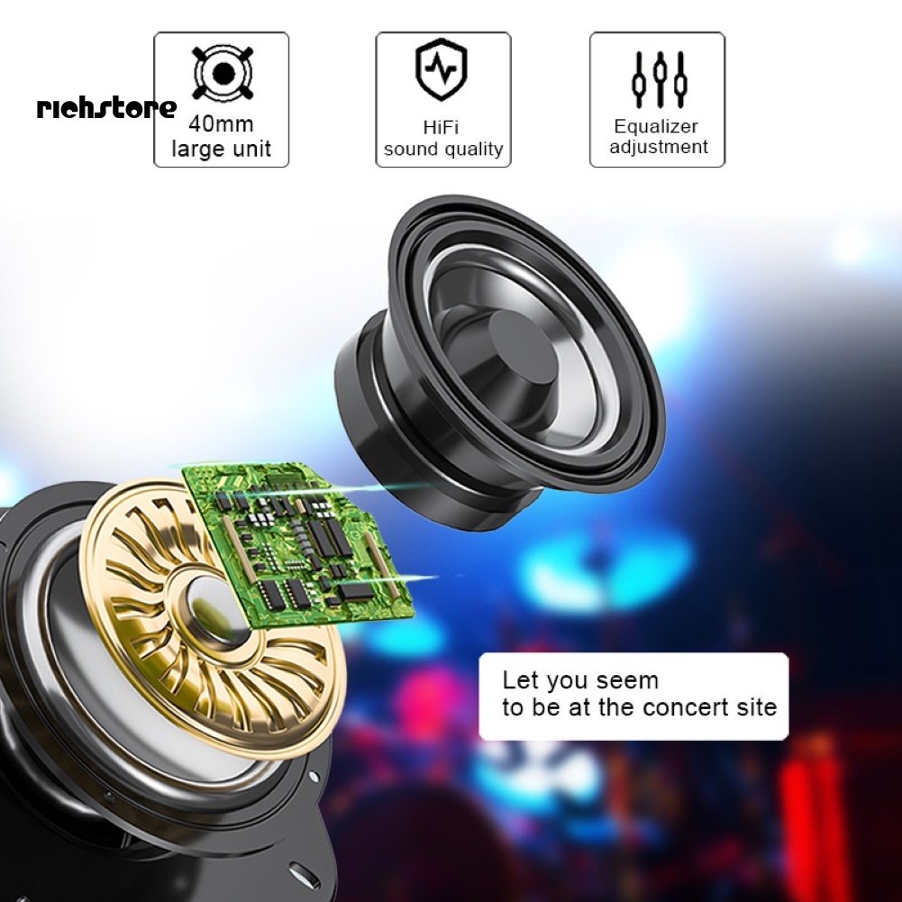 Tai Nghe Trùm Đầu bluetooth Không Dây Có Đèn led Và mic