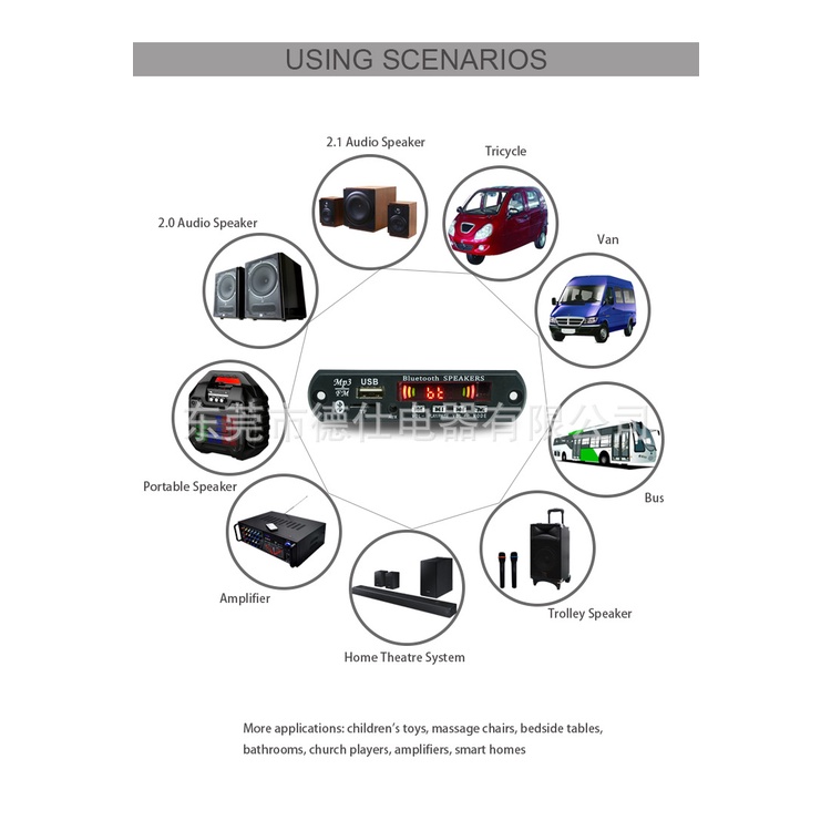 Bảng Mạch Khuếch Đại Âm Thanh mp3 dual 50w 8-24v dc Thẻ