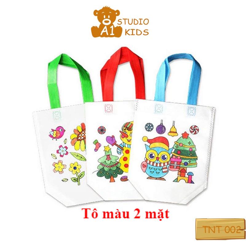 Túi vải tô màu 2 mặt giúp bé học tập sáng tạo A1studiokids