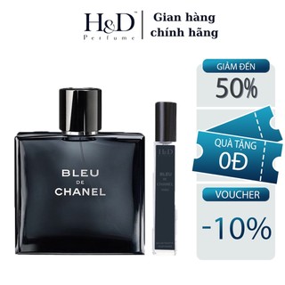 Nước hoa nam bleu de chanel edt tone gỗ sang trọng 5ml/ 10ml nam tính hd perfume