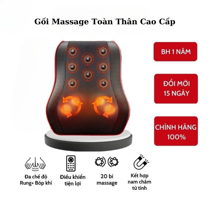 Gối masage cổ vai gáy ALOKA, máy massage hồng ngoại 16