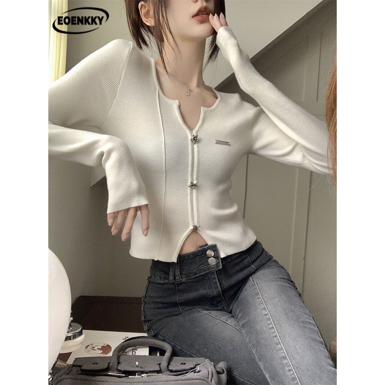 EOENKKY Áo Len áo khoác cardigan INS Casual Fashion xu hướng WMY23000CC 40Z231007