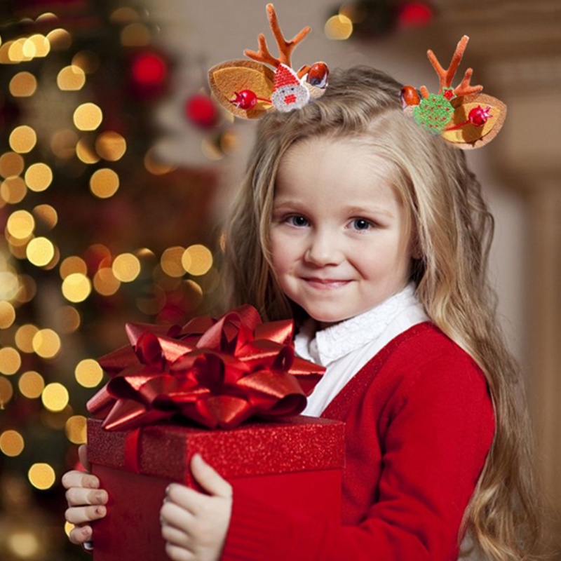 Kẹp Tóc Hình Sừng Hươu Hoạt Hình Vui Nhộn Thời Trang Giáng Sinh 2022 Llky