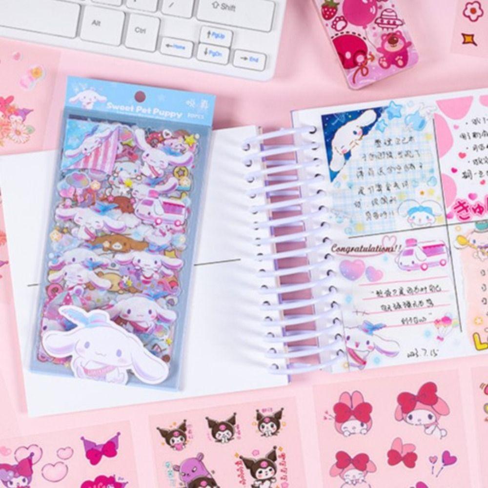 Set 10 Sticker Dán pvc Chống Thấm Nước Họa Tiết Hoạt Hình lotso guka kuromi kuromi Dễ Thương diy