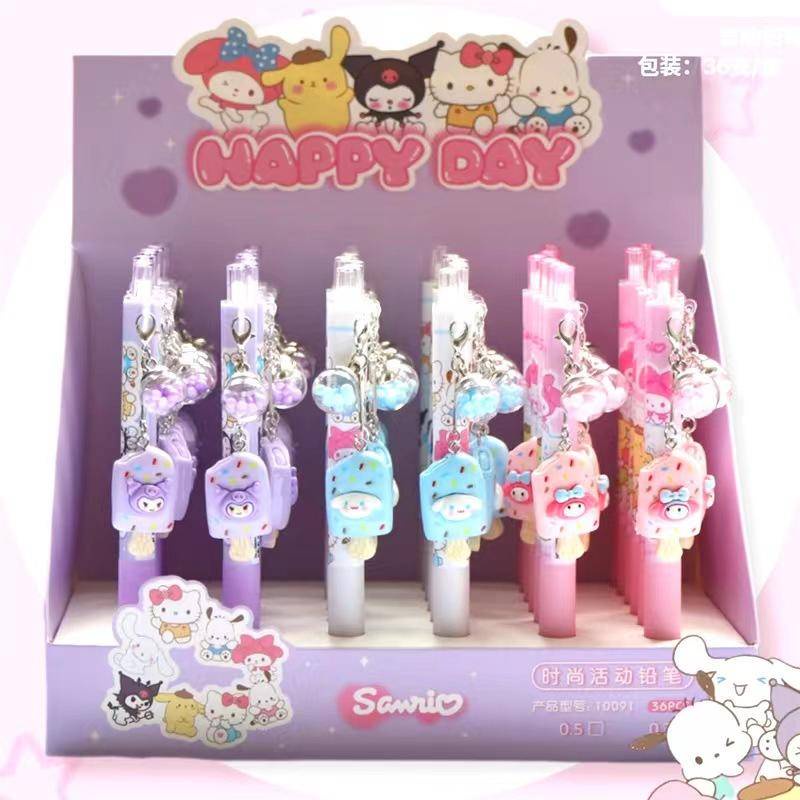 Set 3 Bút Chì Nhựa acrylic sanrio cinnamoroll mymelody kuromi Hoạt Hình Dễ Thương Làm Quà Tặng Cho Bé