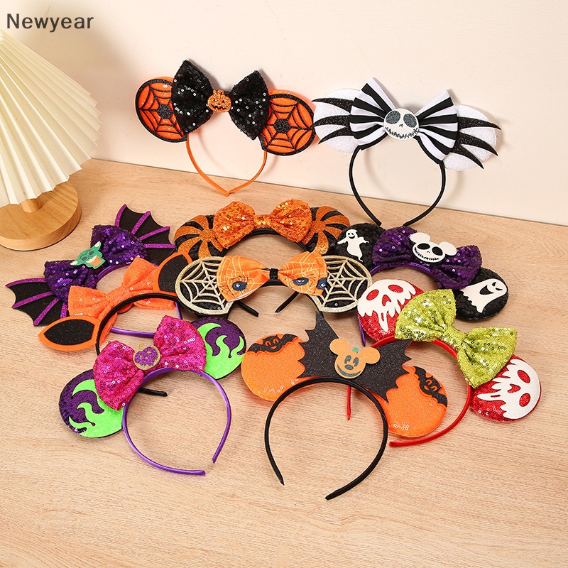 Băng Đô Cài Tóc Hình Tai Chuột mickey Đính Kim Sa Lấp Lánh Dành Cho Nữ