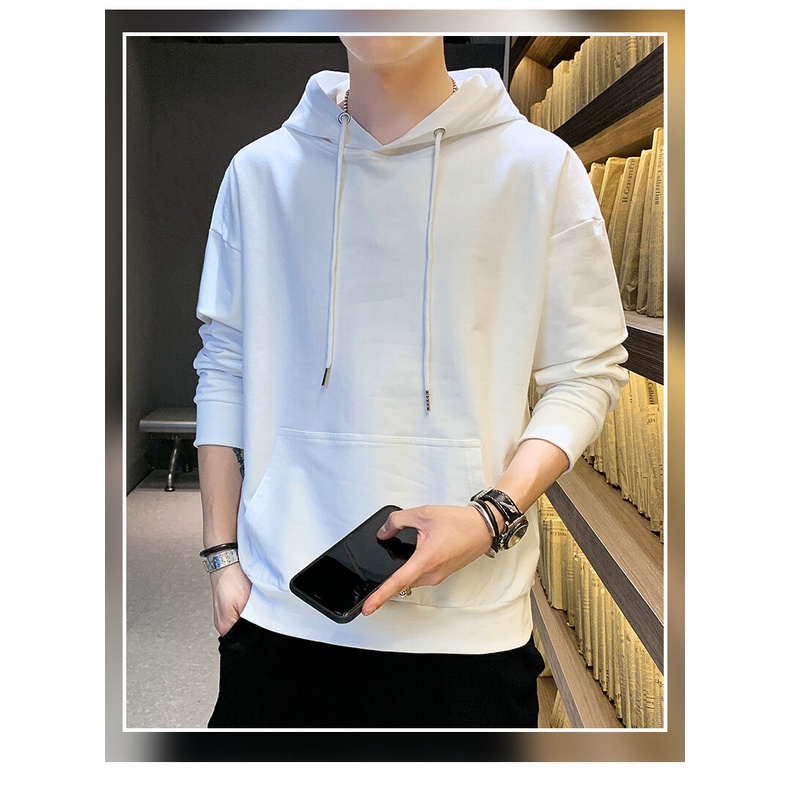 Áo hoodie Màu Trơn Thời Trang Hàn Quốc Cho Nam