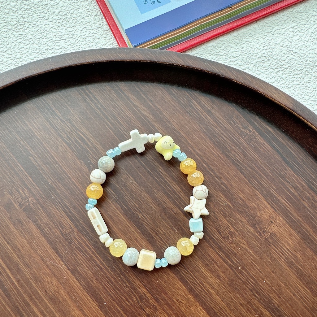 Dopamine Vòng Đeo Tay Xỏ Hạt Nhiều Màu Sắc Họa Tiết Hoa Ngôi Sao Bạn Bè Hàng Trăm Cặp