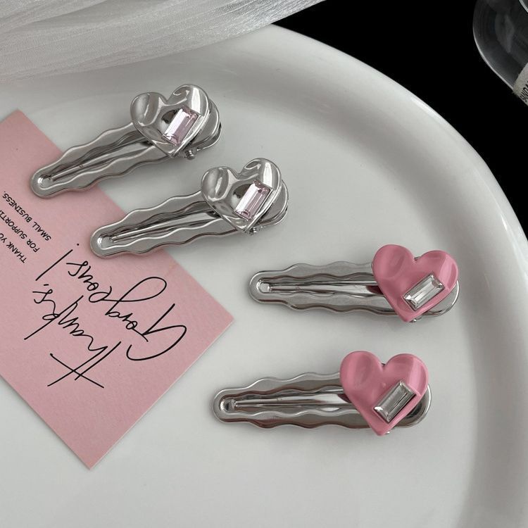 Kẹp Tóc Màu Hồng y2k Viền Tua Rua Bên Mới 2023 Cho Nữ